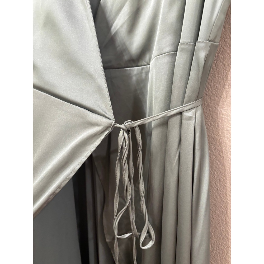 Baltic Born Vara Satin Maxi Wrap Dress Womens XL Eucalyptus Event Wedding Party - Picture 5 of 6